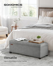 Storage Ottoman – Fabric – Light Grey – Foldable with Feet