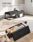 Storage Ottoman Bench – Fabric – Dark Grey – Foldable with Storage and High Weight Capacity