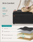 Storage Ottoman Bench – Fabric – Dark Grey – Foldable with Storage and High Weight Capacity