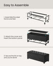 Storage Ottoman Bench – Fabric – Dark Grey – Foldable with Storage and High Weight Capacity