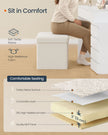 Folding Storage Ottoman – Fabric – Cream White – Removable Lid, Load Capacity 300 kg
