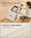 Folding Storage Ottoman – Fabric – Cream White – Removable Lid, Load Capacity 300 kg