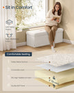 Folding Storage Ottoman – Fabric – Cream White – Removable Lid, 300 kg Load Capacity