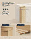 Folding Storage Ottoman – Fabric – Cream White – Removable Lid, 300 kg Load Capacity
