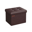 Foldable Ottoman – Fabric – Chestnut Brown – Cube Storage Design