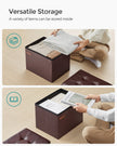 Foldable Ottoman – Fabric – Chestnut Brown – Cube Storage Design