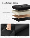 Foldable Storage Ottoman – Fabric – Ink Black – Compact Foot Rest with Storage