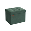 Small Foldable Storage Ottoman – Fabric – Retro Green – Versatile Foot Rest with Storage