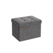 Foldable Storage Ottoman – Fabric – Dark Grey – Compact Design with Storage