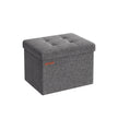 Foldable Storage Ottoman – Fabric – Light Grey – Space-Saving Design