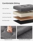 Foldable Storage Ottoman – Fabric – Light Grey – Space-Saving Design