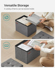 Foldable Storage Ottoman – Fabric – Light Grey – Space-Saving Design
