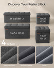 Foldable Storage Ottoman – Fabric – Dark Grey – Compact Design with Storage