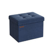 Small Foldable Storage Ottoman – Denim Blue – 31 x 41 cm – Multi-functional Foot Stool with 130 kg Capacity