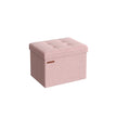 Foldable Storage Ottoman – Fabric – Jelly Pink – Compact Design with Storage