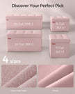 Foldable Storage Ottoman – Fabric – Jelly Pink – Compact Design with Storage