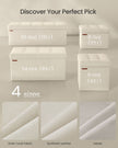 Small Foldable Storage Ottoman – Fabric – Cream White – Lightweight and Space-Saving Design