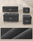 Storage Ottoman – Fabric – Dark Grey – Padded, Foldable with Solid Wood Feet and 65L Capacity