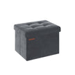 Foldable Storage Ottoman Bench – Velvet – Slate Grey – Versatile Footstool and Storage Chest
