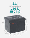 Foldable Storage Ottoman Bench – Velvet – Slate Grey – Versatile Footstool and Storage Chest