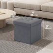 Storage Ottoman – Fabric – Slate Grey – Foldable with Storage, Ideal for Living Room and Bedroom