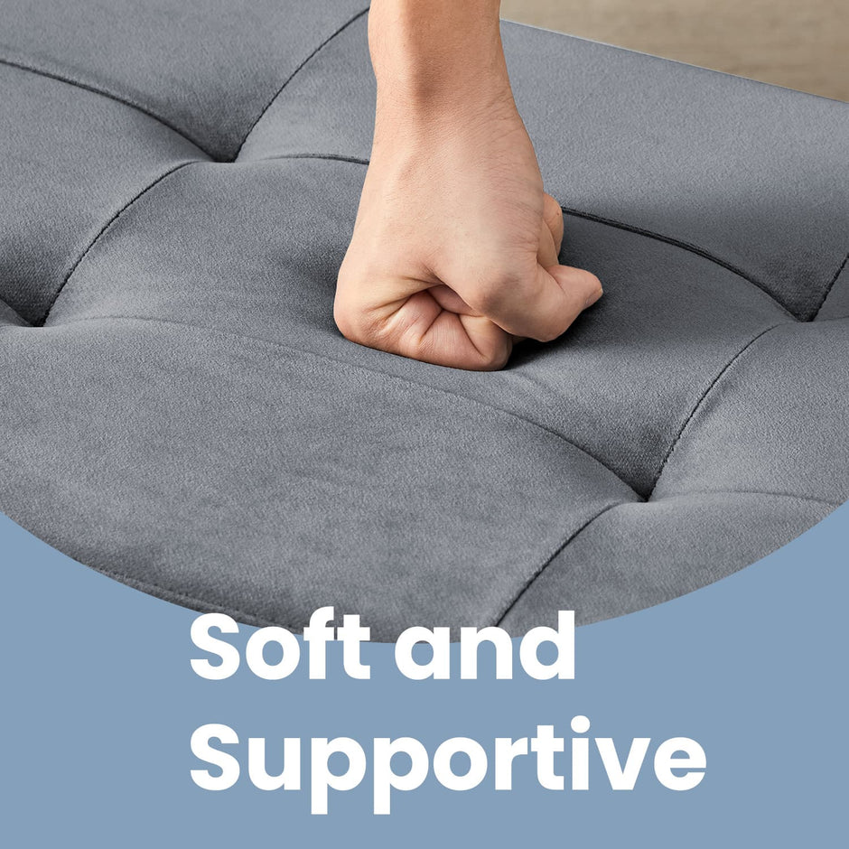 Storage Ottoman – Fabric – Slate Grey – Foldable with Storage, Ideal for Living Room and Bedroom
