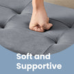 Storage Ottoman – Fabric – Slate Grey – Foldable with Storage, Ideal for Living Room and Bedroom
