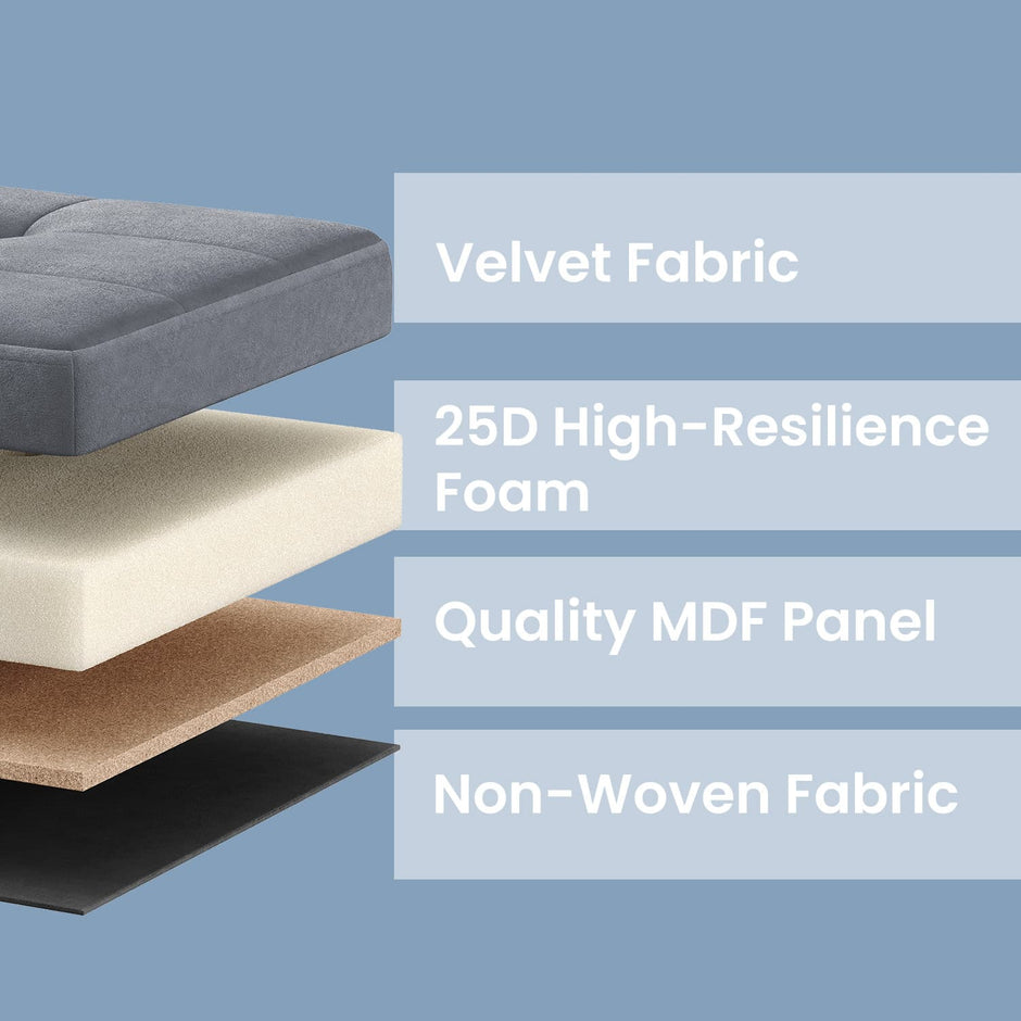 Storage Ottoman – Fabric – Slate Grey – Foldable with Storage, Ideal for Living Room and Bedroom