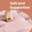 Storage Ottoman – Fabric – Slate Grey – Foldable with Storage, Ideal for Living Room and Bedroom