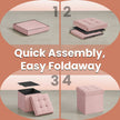 Storage Ottoman – Fabric – Slate Grey – Foldable with Storage, Ideal for Living Room and Bedroom