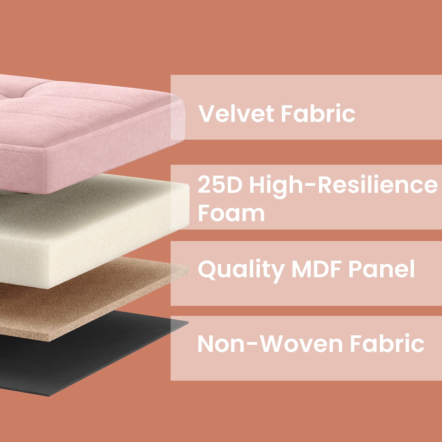 Storage Ottoman – Fabric – Slate Grey – Foldable with Storage, Ideal for Living Room and Bedroom