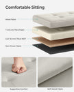 Foldable Storage Ottoman – Velvet – Cream White – Versatile Bench with Lid for Living Room, Hallway, Bedroom
