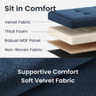Foldable Storage Ottoman – Velvet – Slate Grey – Includes 2 Extra Storage Boxes