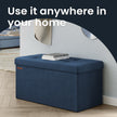 Foldable Storage Ottoman – Velvet – Slate Grey – Includes 2 Extra Storage Boxes