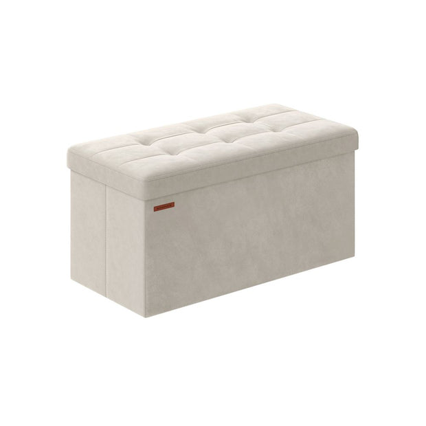 Foldable Velvet Storage Ottoman Bench – Ink Black – Includes 2 Extra Storage Boxes – 300 kg Load Capacity – Ideal for Hallway and Living Room