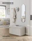 Foldable Ottoman – Velvet – Gray – Multi-functional Storage Bench with Extra Storage Boxes