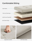 Foldable Ottoman – Velvet – Gray – Multi-functional Storage Bench with Extra Storage Boxes