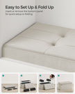 Foldable Ottoman – Velvet – Gray – Multi-functional Storage Bench with Extra Storage Boxes