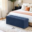 Foldable Storage Ottoman – Fabric – Blue – 300 kg Capacity