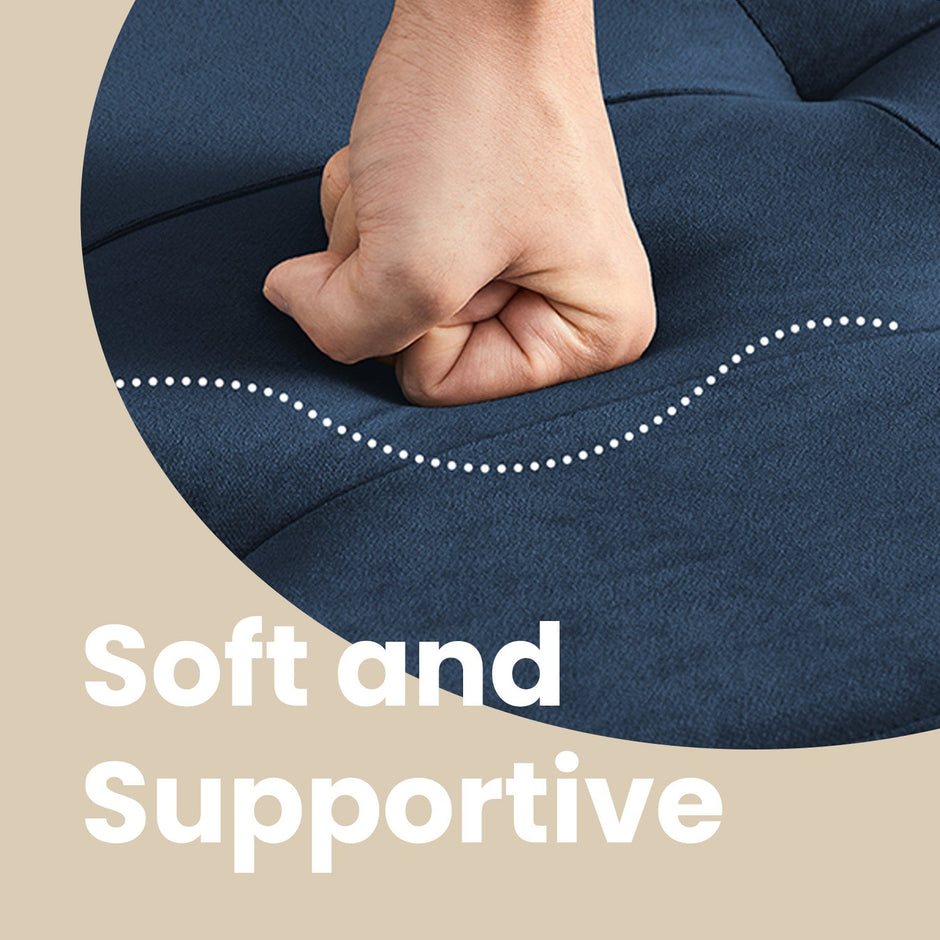 Foldable Storage Ottoman – Fabric – Blue – 300 kg Capacity