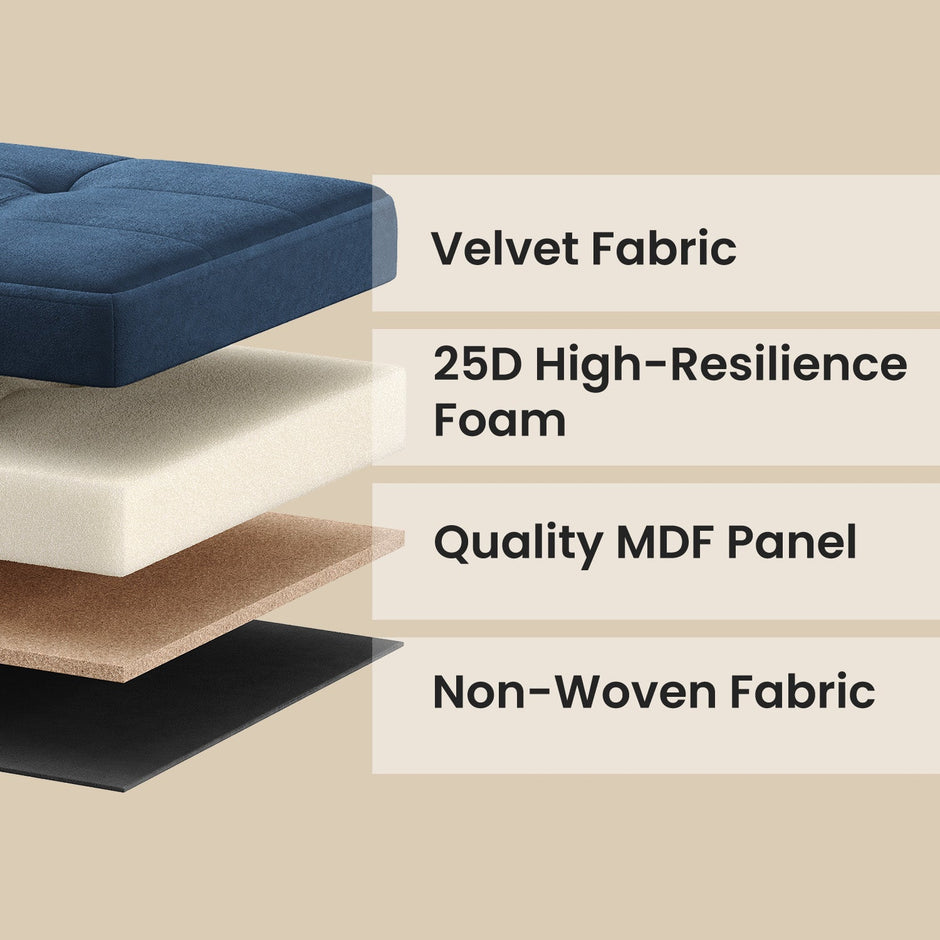 Foldable Storage Ottoman – Fabric – Blue – 300 kg Capacity