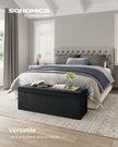 Foldable Storage Ottoman – Velvet – Ink Black – Includes 2 Extra Storage Boxes