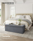 Foldable Storage Ottoman – Velvet – Slate Grey – Load Capacity 300 kg, Includes 2 Extra Storage Boxes