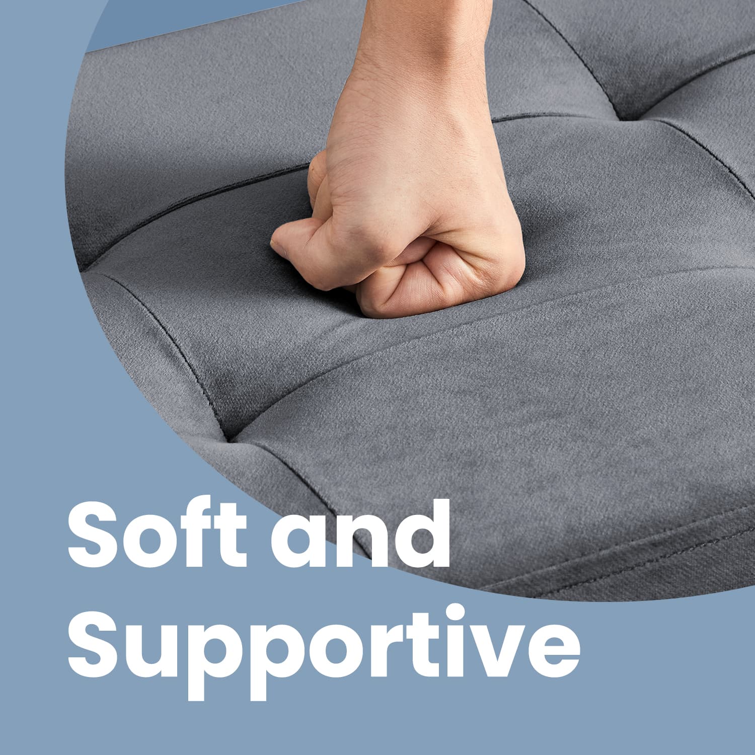 Storage Ottoman – Fabric – Slate Grey – Foldable with Storage