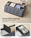 Foldable Storage Ottoman – Velvet – Slate Grey – Load Capacity 300 kg, Includes 2 Extra Storage Boxes
