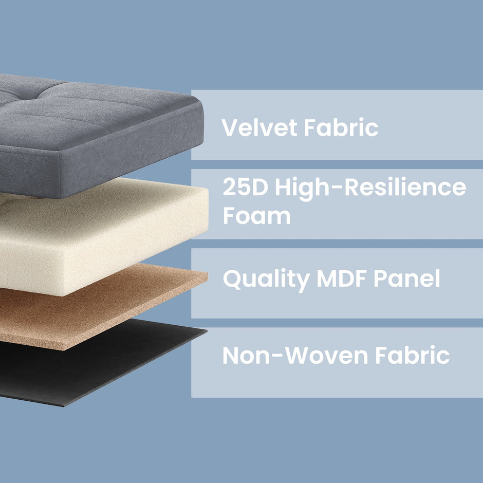 Storage Ottoman – Fabric – Slate Grey – Foldable with Storage