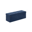 Foldable Storage Ottoman – Velvet – Midnight Blue – Includes 2 Extra Storage Boxes, 300 kg Load Capacity