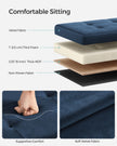 Foldable Storage Ottoman – Velvet – Midnight Blue – Includes 2 Extra Storage Boxes, 300 kg Load Capacity