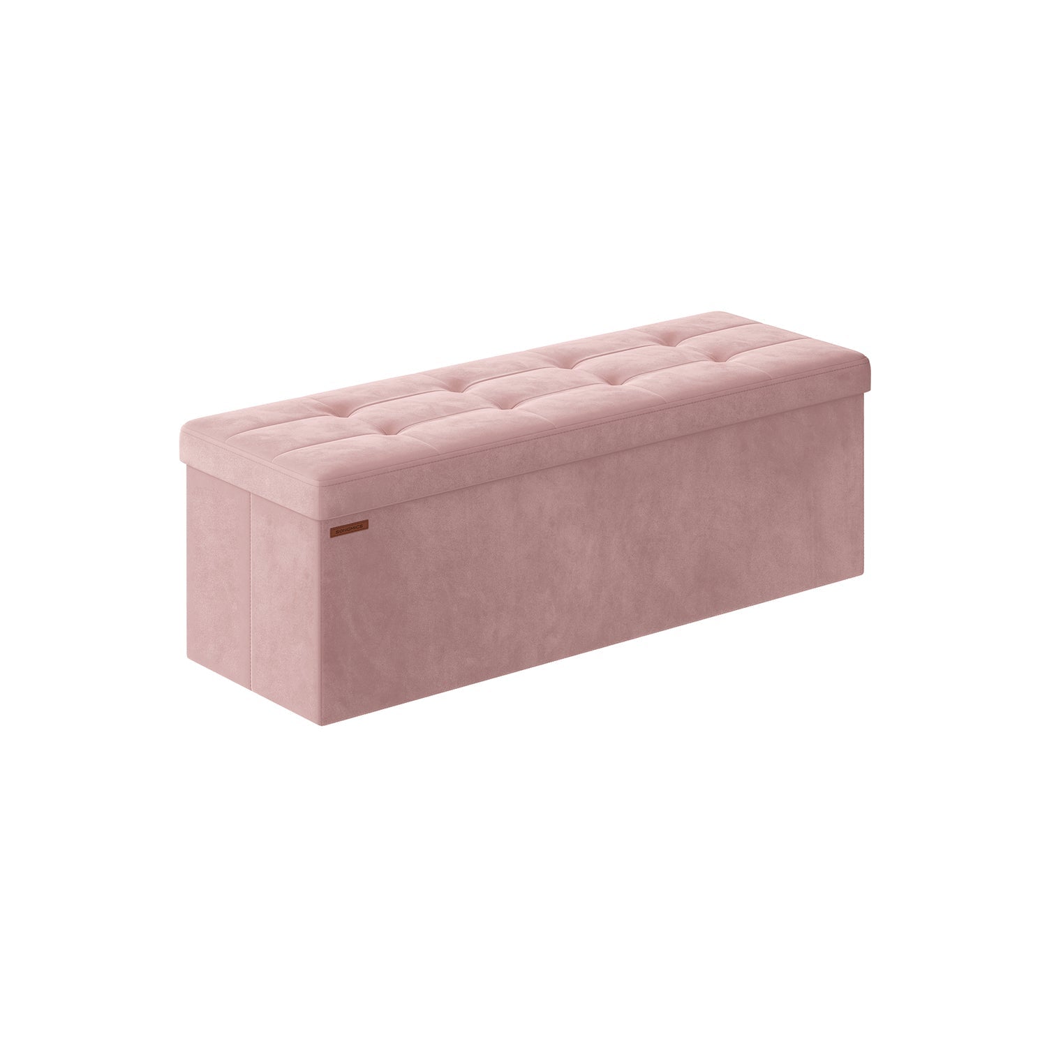 Foldable Storage Ottoman – Velvet – Jelly Pink – 300 kg Load Capacity, Includes 2 Extra Storage Boxes