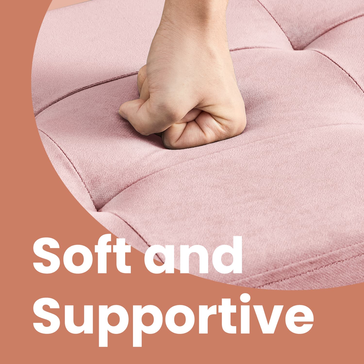 Foldable Ottoman – Fabric – Pink – 300 kg Capacity with Storage